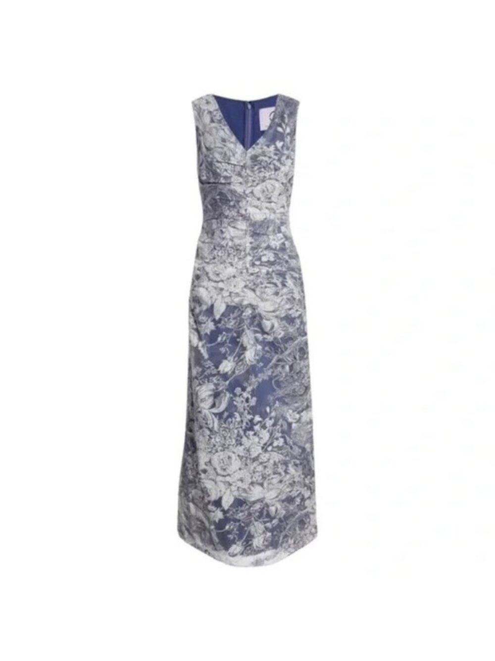 🆕JS COLLECTIONS Maddison Column Shirred Gown Dress Blue 6 - Picture 7 of 16